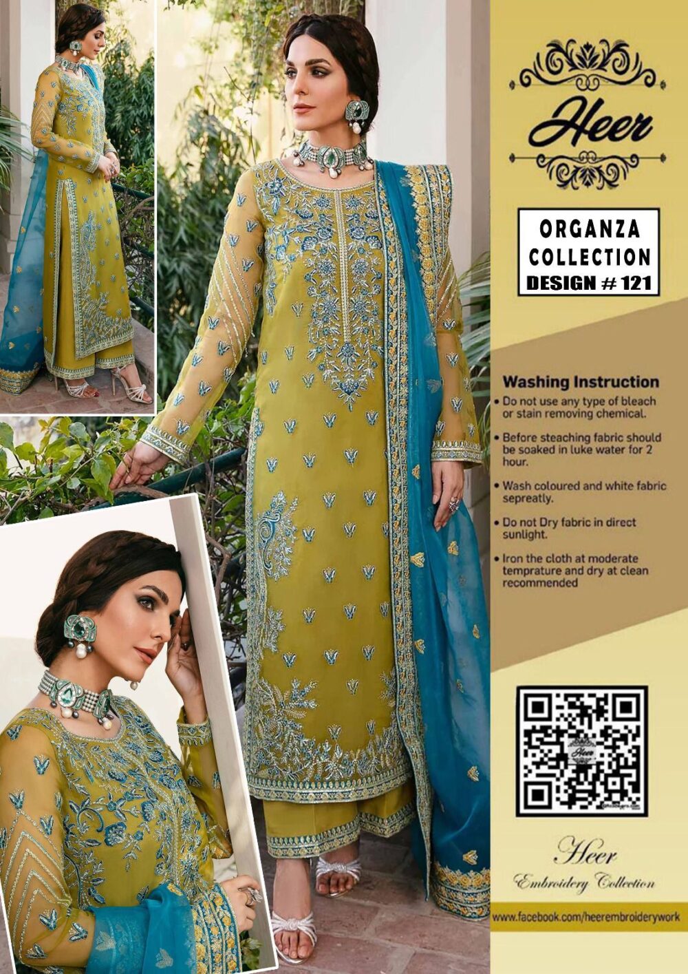 Organza Malai Heavy Embroidered Dress