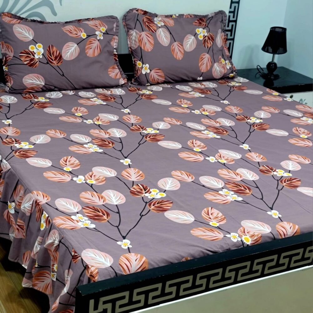 3 Piece Stiched 2 Sided Frill Bedsheets - Image 2