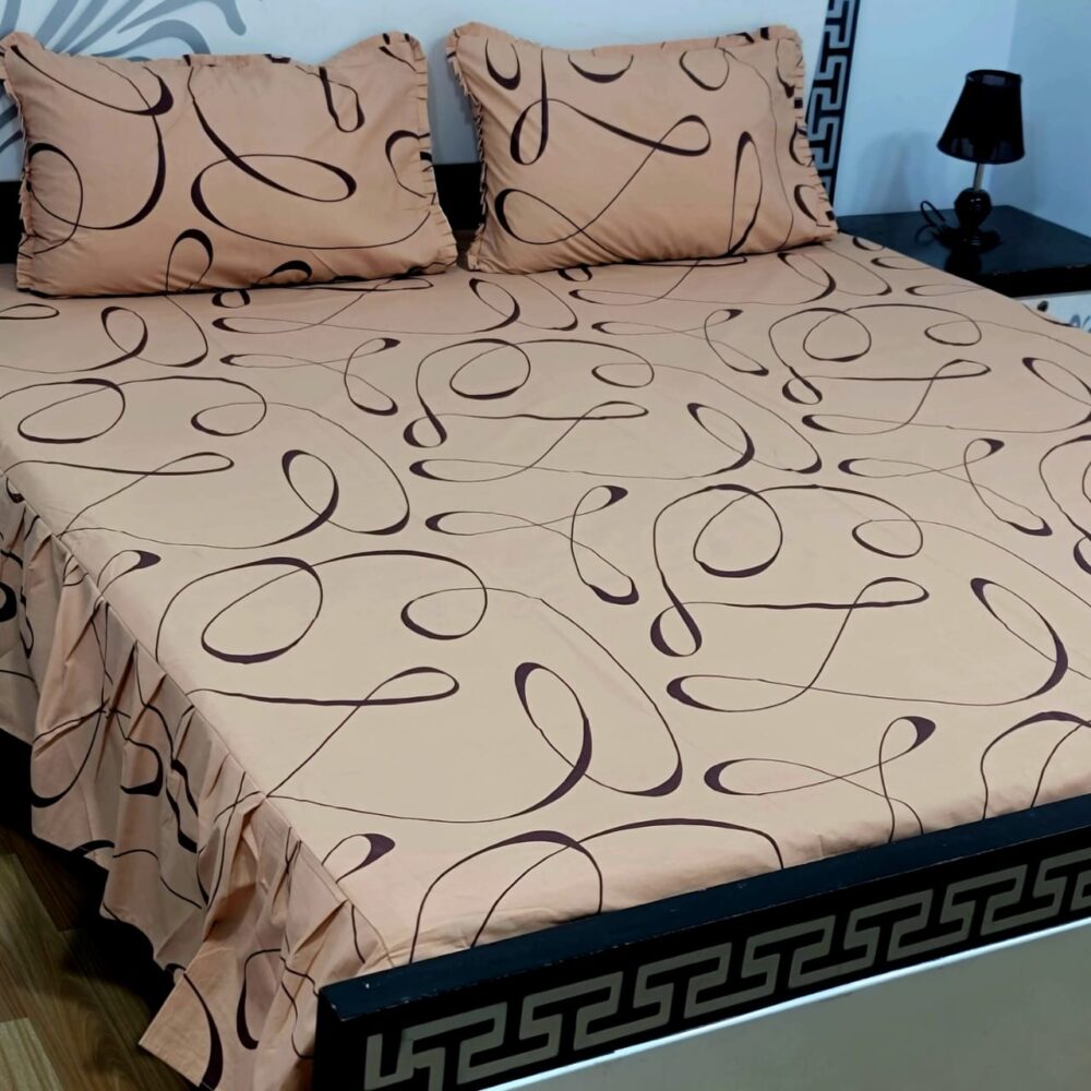 3 Piece Stiched 2 Sided Frill Bedsheets - Image 5