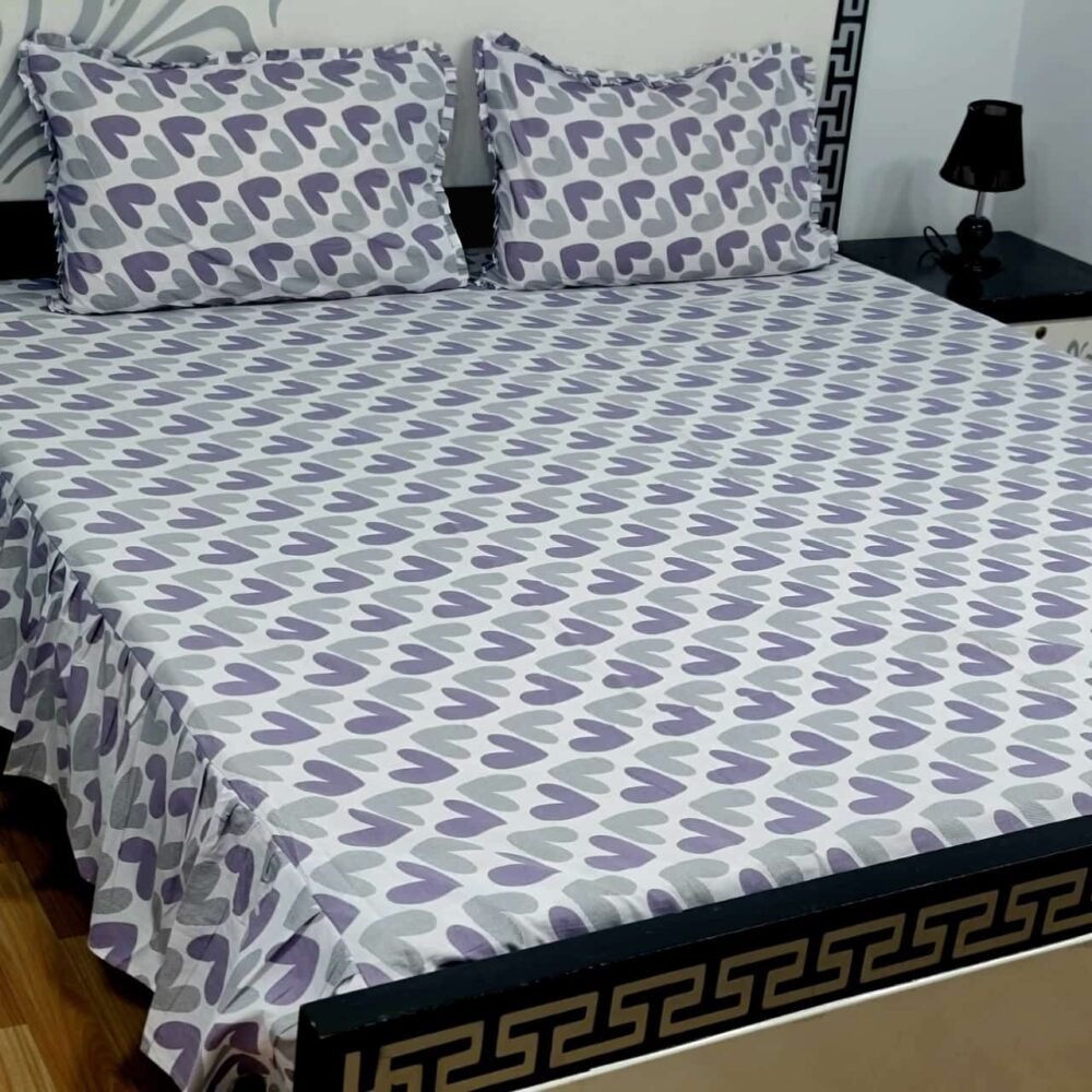 3 Piece Stiched 2 Sided Frill Bedsheets - Image 6