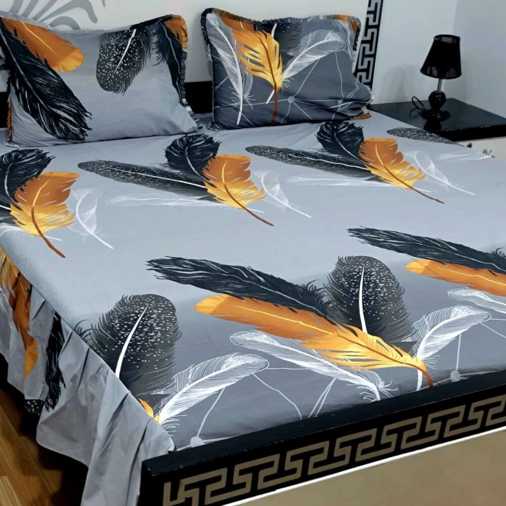 3 Piece Stiched 2 Sided Frill Bedsheets - Image 10
