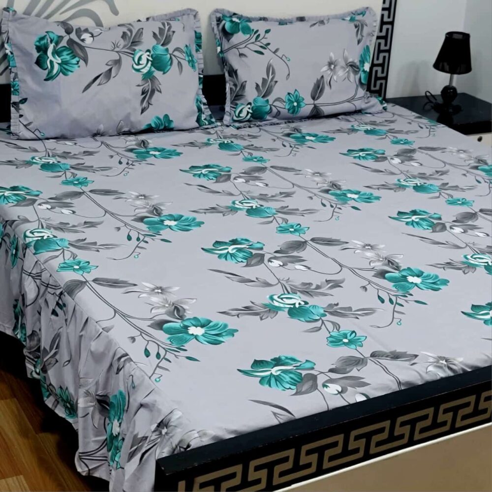 3 Piece Stiched 2 Sided Frill Bedsheets - Image 12
