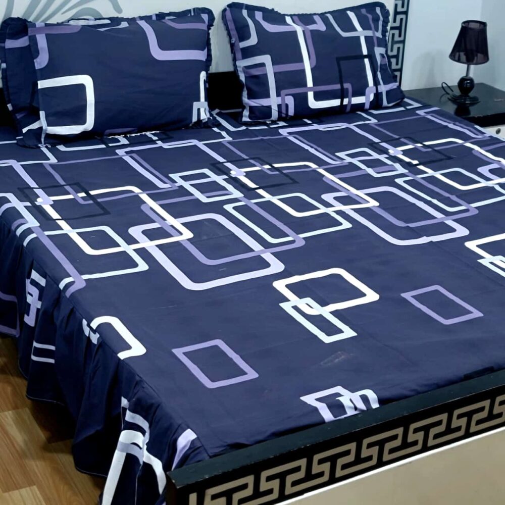 3 Piece Stiched 2 Sided Frill Bedsheets - Image 13