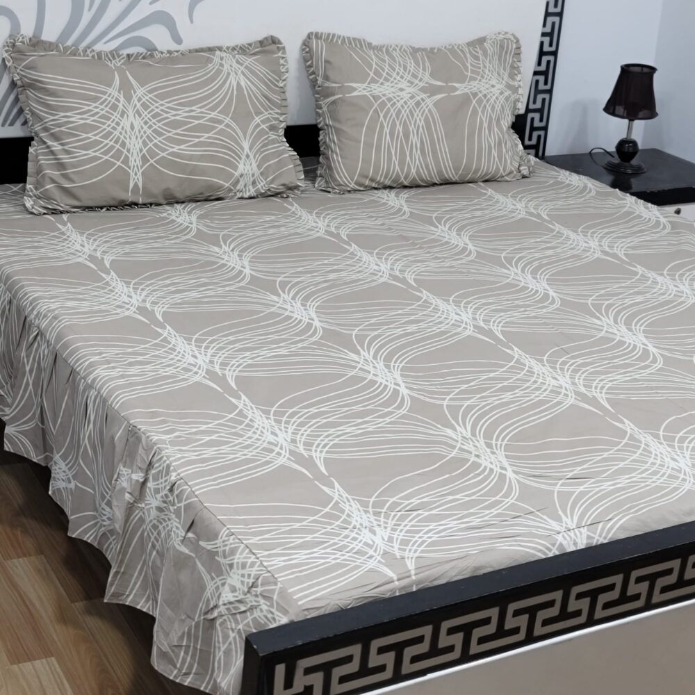 3 Piece Stiched 2 Sided Frill Bedsheets - Image 20