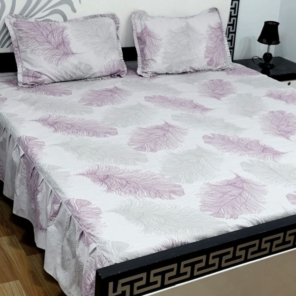 3 Piece Stiched 2 Sided Frill Bedsheets - Image 24