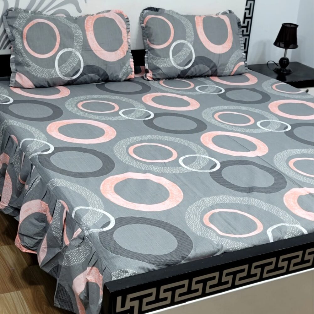 3 Piece Stiched 2 Sided Frill Bedsheets - Image 27