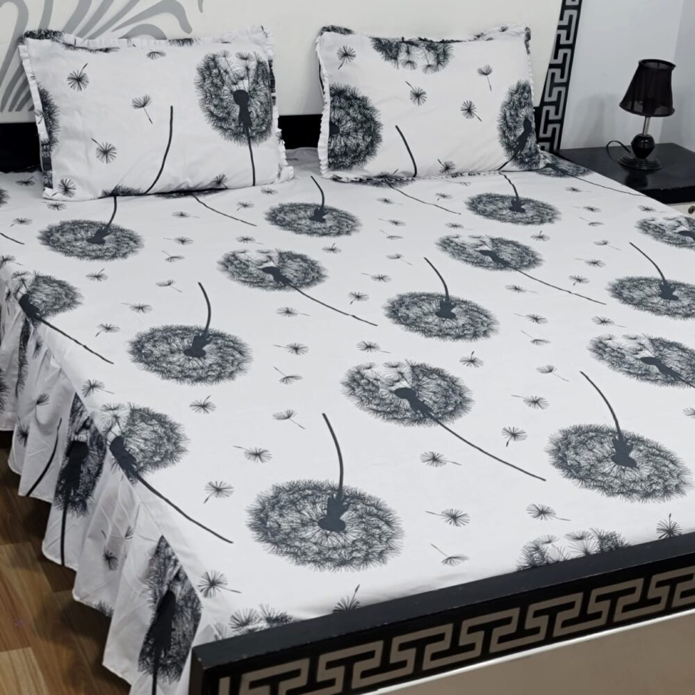 3 Piece Stiched 2 Sided Frill Bedsheets - Image 30