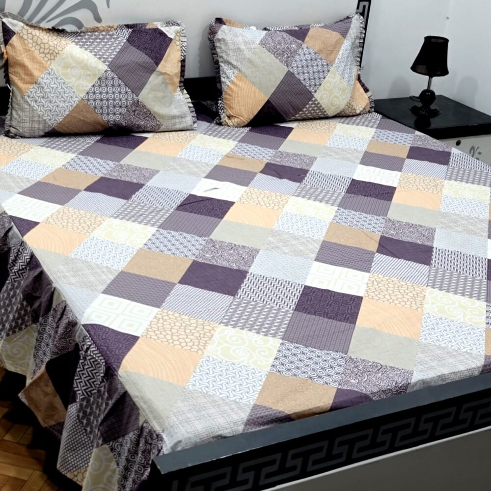 3 Piece Stiched 2 Sided Frill Bedsheets - Image 33