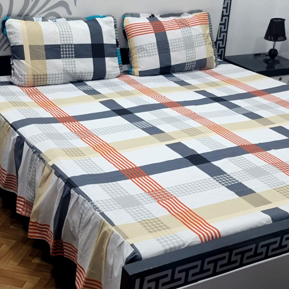 3 Piece Stiched 2 Sided Frill Bedsheets - Image 36