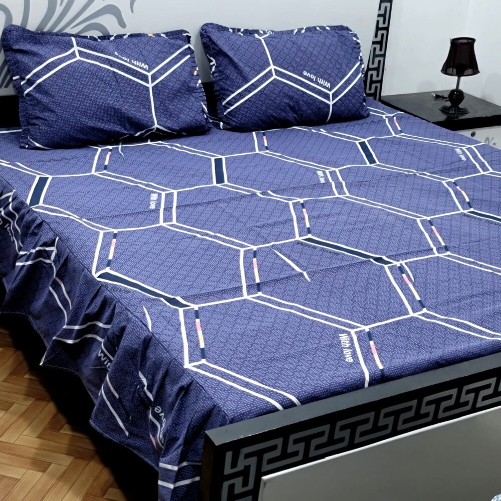 3 Piece Stiched 2 Sided Frill Bedsheets - Image 39